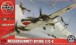 Airfix 1:72 Messerschmitt Bf - 110 C - 2/c - 4 Plastic Aircraft Model Kit A03080u