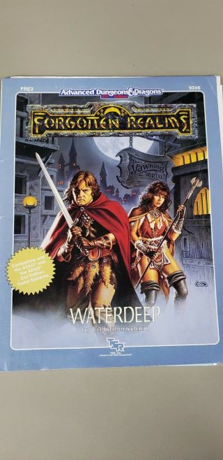 Advanced Dungeons & Dragons 2nd Edition Forgotten Realms Waterdeep Fre3 9249 Sc
