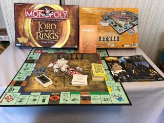 2003 Monopoly Lord Of The Rings Trilogy Edition 100 Complete W/ Promo Poster