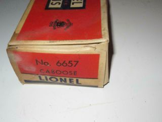 Lionel - 6657 Rio Grande Caboose Empty Box - Fair - M29