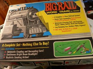 1960 Marx Big Rail Work Train Set 50350 With Smoke Liquid - &