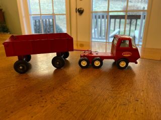 Tonka Truck Vintage Flatbed Tractor Trailer Red Mini Tini Classic & Wagon