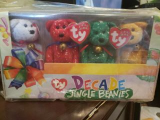 Ty Decade Jingle Beanies 4 Bears 10 Year Anniversary Christmas