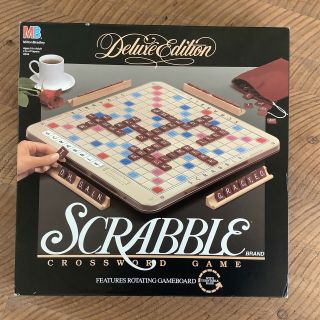 Scrabble Deluxe Edition Turntable Rotating Board Game 1989 Complete