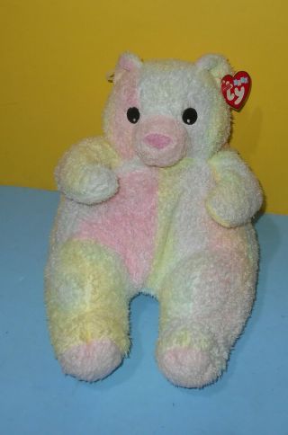 Ty Baby Bearbaby Pillow Pal Pastel Rainbow Plush Stuffed Animal Rattle W/tag