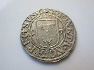 Sweden Medieval Silver Coin,  Sigismund 1/2 öre 1597 Stockholm