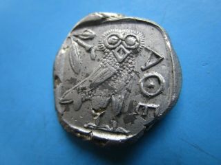 Ancient East Celtic Imitation Silver Greek Coin.  Athena/owl.  Perfect