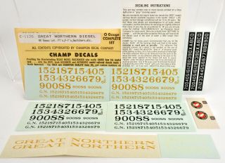Champ O Scale E - 112s Great Northern Ft & F7 Diesel Engine Decal - Cb