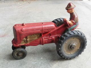 1940s Auburn Arcor Minneapolis Moline Model R Rubber Farm Tractor Toy W Driver