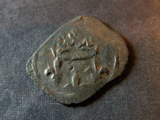 Medieval Silver Coin 1200 - 1300 ' sAD Crusader Era Cross Templar France Ancient 2