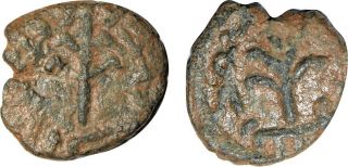 Umayyad,  Æ Fals.  Tiberias Palestine,  Palm.  Ancient Medieval Islamic Coin
