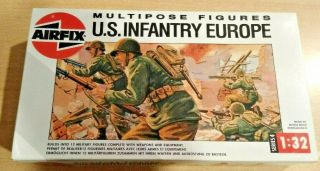 43 - 4586b Airfix 1/32 Scale Multipose Figures Us Infantry Plastic Model No Box