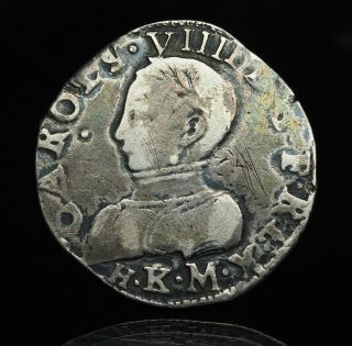 France.  Charles Ix,  Silver Teston,  Dated 1563