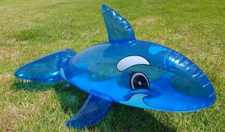 Inflatable Bestway Blue Translucent Whale Ride On Pool Toy