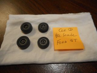 Vintage Cox 1/32 Scale Ford Gt Slot Car Tire And Wheel Set (see Picture)