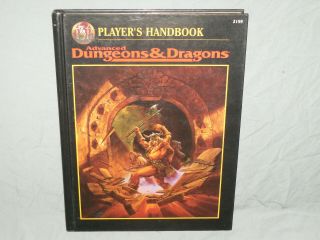 Ad&d 2nd Ed Hardback - Players Handbook (hard To Find Black Edition And Exc)