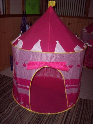 Girls Pink Princess Tent - Collapsable W/ Bag