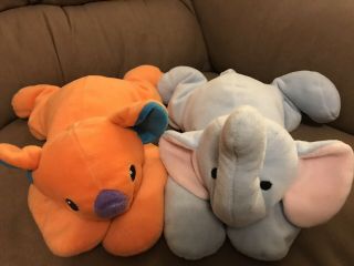 Ty Pillow Pals Orange Koala And Pink - Eared Elephant From 1998 Pre - Owned