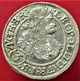 Silver Medieval Coin 3 Kreuzer 1670.  Silesia - Silesia Under The Habsburg