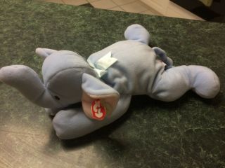 Nwt Ty Pillow Pal - 1996 Soft Squirt The Elephant Stuffed Animal - Retired