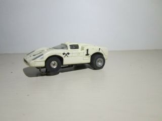 Vintage Ho - Scale Aurora White Race Car W/ 1 Pre 70 
