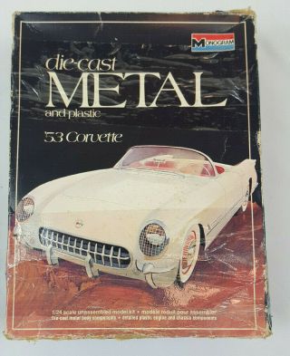 Vintage (1977) Monogram 1953 Corvette Metal Die - Cast 1/24 Model Car Kit 6100
