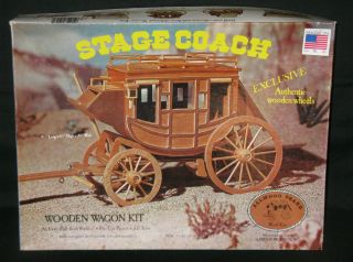 Vintage Allwood Brand Stage Coach Wooden Wagon Kit Build Hobby 1977 Box