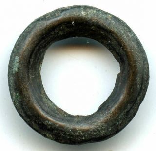 Thick (21 Mm,  6.  40 G. ) Bronze Ancient Celtic Ring Money,  800 - 500 Bc,  Europe