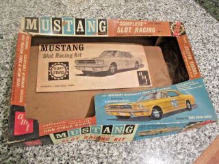Vintage 1/24 Amt Mustang Slot Car Box And Instructions / Literature