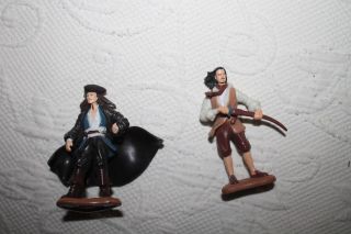 2 - Disney Pirates Of The Caribbean Figures Decopack Jack Sparrow Will Turner