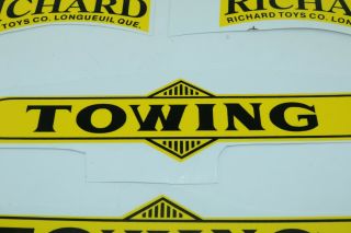 Richard Toys Ride On Towing Truck decal set - pressed steel - Canada 3