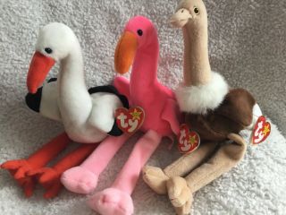 Ty Beanie Babies Stilts,  Stretch And Pinky.  Nwt.