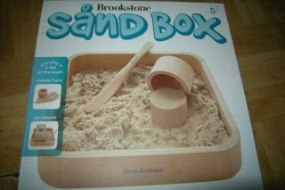 Brookstone Wood Sandbox Set Desktop Accessory Office Toy,  9.  5 " X 9.  5 ",  Ages 5,