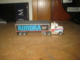 Vintage Aurora Afx Racing Team Peterbilt Semi Tractor Trailer W/ Chassis