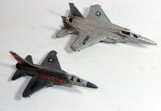 2 Vintage Ertl Metal Navy / Usaf Fighter Jet Planes Diecast Toy Aircraft