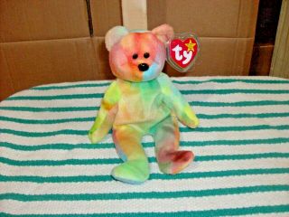Ty Beanie Baby Rare Retired Garcia Bear W Tag Errors Pvc Mwmt - 4051[rare]