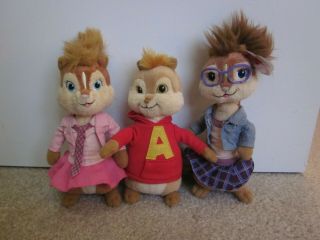Ty Beanie Babies Alvin & The Chipmunks - Alvin,  Chipettes Brittany,  Jeanette
