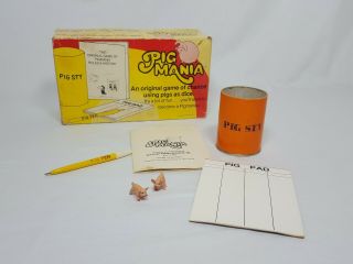 Vintage Pig Mania Dice Game Of Chance Using Pigs As Dice 1977 Complete