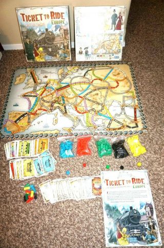 Days Of Wonder Ticket To Ride Europe - Board Game By Alan R.  Moon 100 Complete
