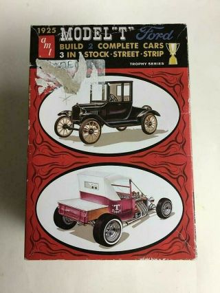 Amt 1925 Ford " Tall T " 3 - In - 1 Trophy Series Model Kit 670/12,  Kit Builds 2 Cars