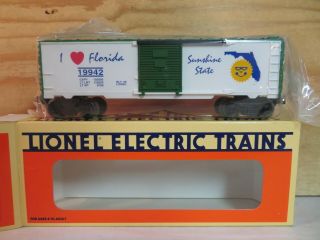 Lionel Train I Love Fl Florida State Railroad Freight Box Car 6 - 19942