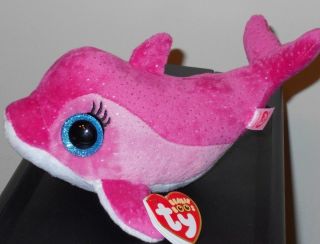 Ty Beanie Boos Surf The Pink Dolphin (6 Inch) Mwmt