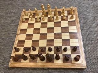 Vintage Wooden Chess Board Set