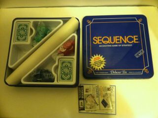 Sequence Game Of Strategy Deluxe Tin Blue 1995