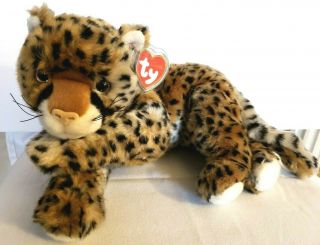 Ty Beanie Buddy " Piston " The Cheetah Cat With Hang Tag And Protector