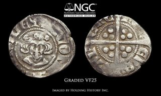 Ngc Certified - Continental Silver Sterling,  John Ii Of Avesnes,  Hainaut,  Vf25