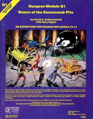 Q1 Queen Of The Demonweb Pits Exc Module Dungeons Dragons D&d Adventure Tsr