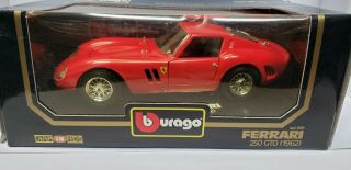 Burago Ferrari 250 Gto (1962) Red 1:18 Die - Cast Model Car