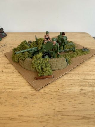 Built 1/35 Wwii Us Anti Tank Gun & Crew Diorama Painted Detailed