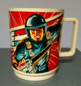 Vintage 1982 Hasbro G.  I.  Joe Hero Plastic Drinking Cup Deka 10 Oz.  Mug